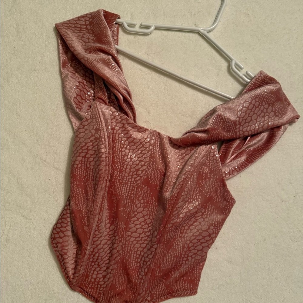 Fashion Nova Pink Snake Print Bodysuit